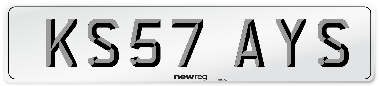 KS57 AYS Number Plate from New Reg